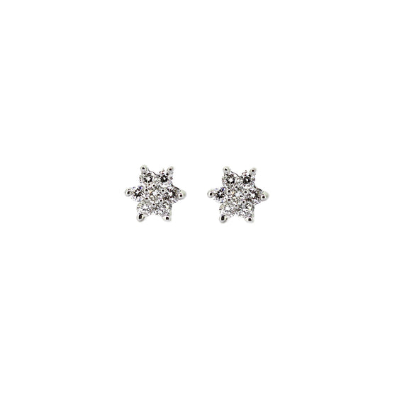 Baby Star diamon set stud earrings in 18k white gold