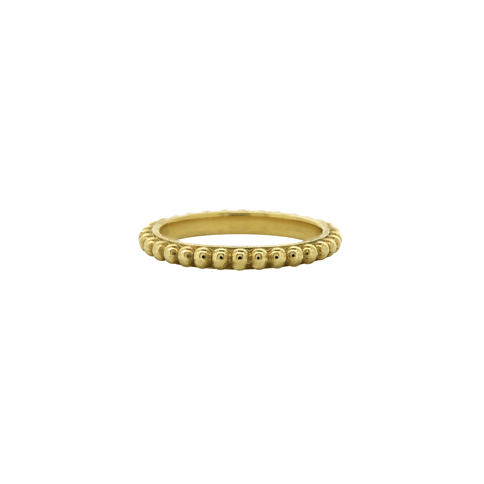 Ball stack ring in yellow gold