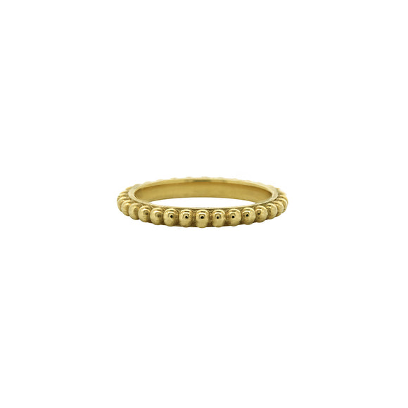 Ball stack ring in yellow gold