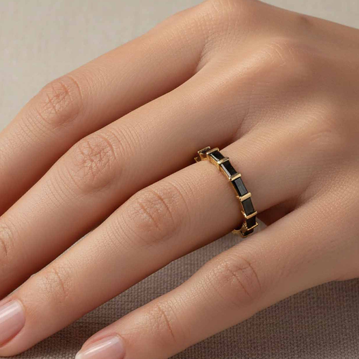 Black Diamond Baguette ring