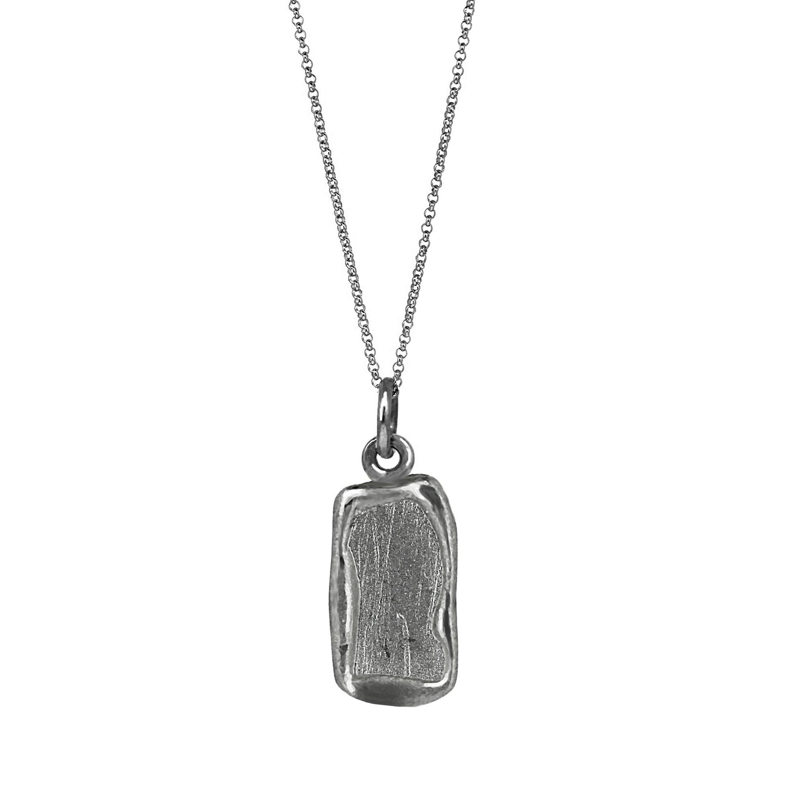 Cartouche Tablet white gold necklace