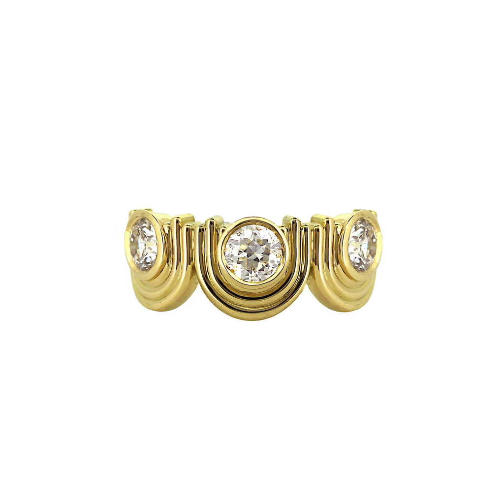 Deco Diamond Arches ring