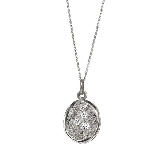 The diamond Seal pendant in white gold
