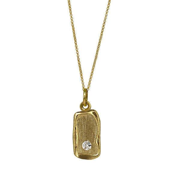 The Cartouche necklace with a little shimmer of diamond. chain 45 cm length
