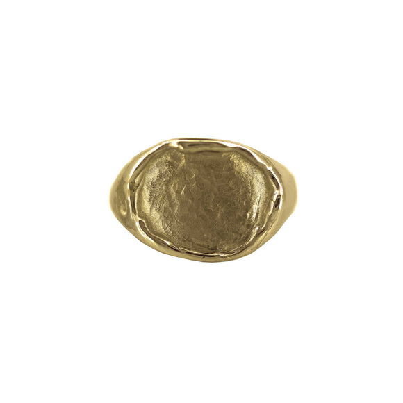 the Dig yellow gold signet ring