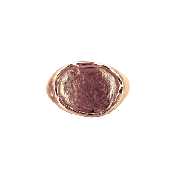 Dig rose gold signet style ring