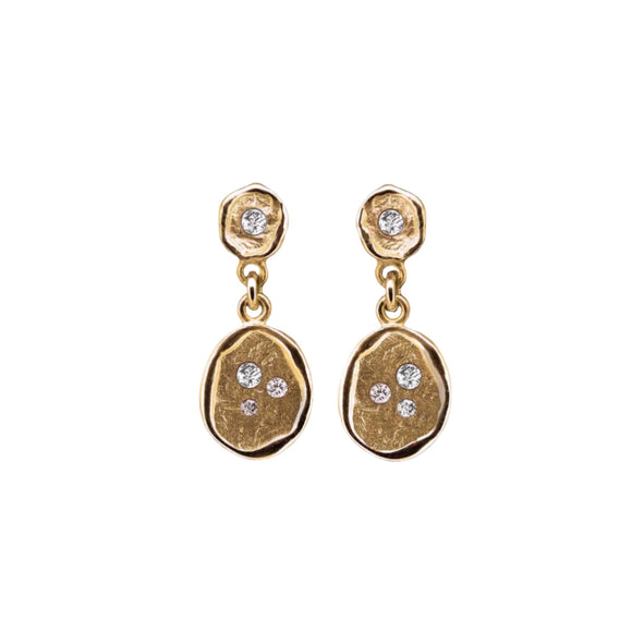 diamond seal drop earrings with 8 diamonds 