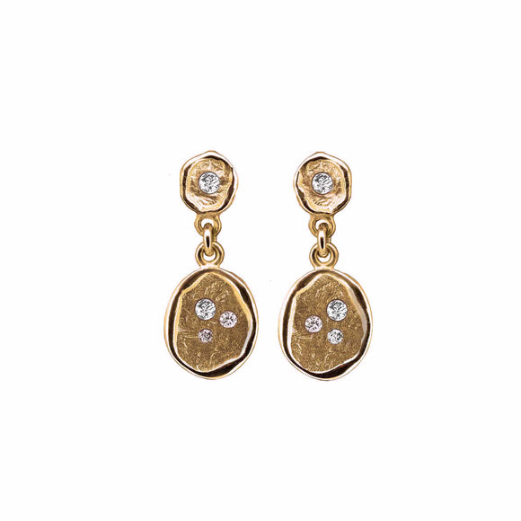ROSE GOLD OVAL DROP EARRINGS WITH DIAMONDS