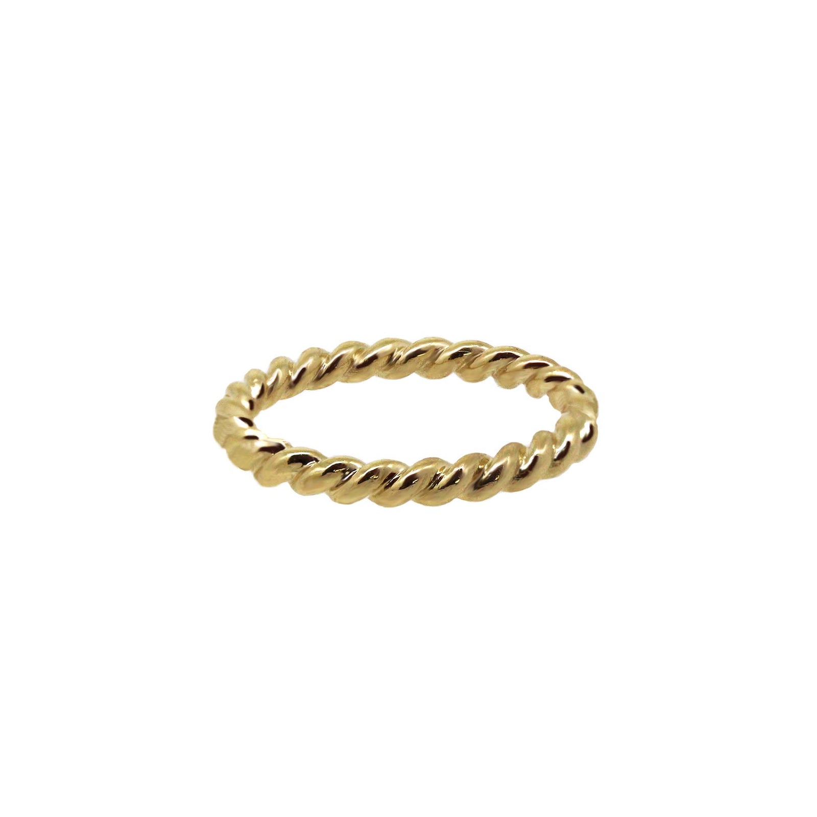 Rope style twist ring in yellow gold