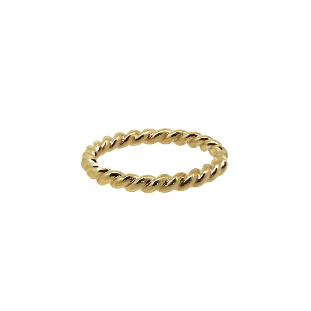 Large Twist Gold Stack Ring