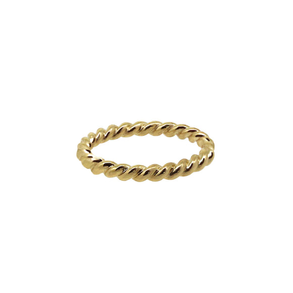 Large Twist Gold Stack Ring