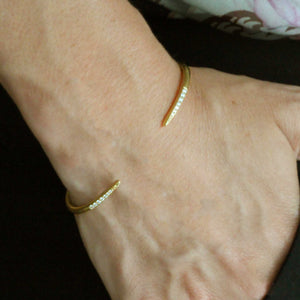 Diamond and gold open cuff 
