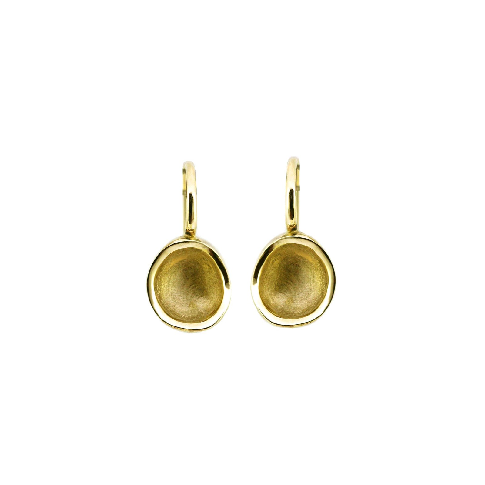 gold bowl drop earrings