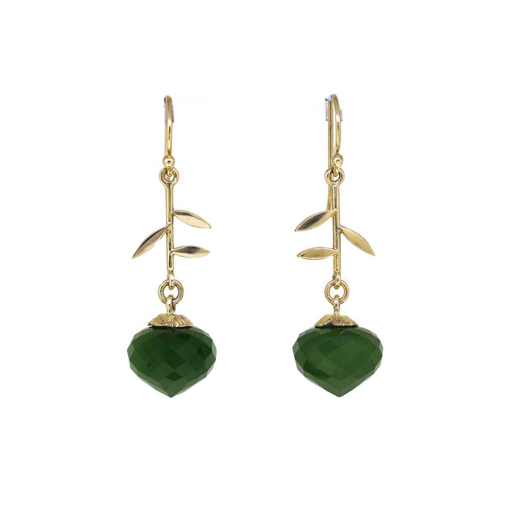 Jade and gold Jardin drop earrings