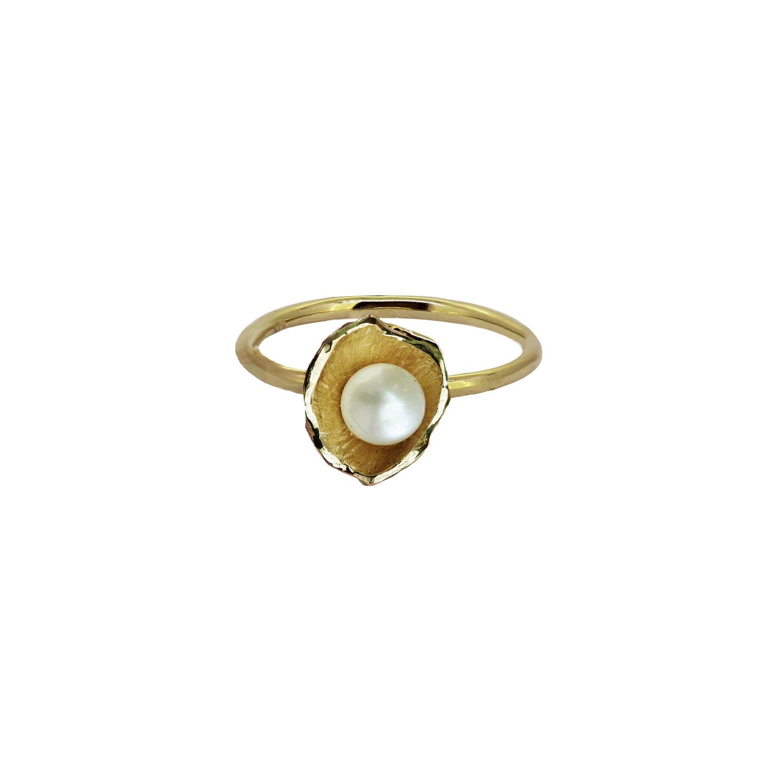 Large sunken treasure Pearl and gold ring