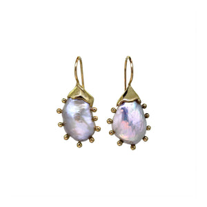 Mollusc Large freshwater baroque shaped earrings