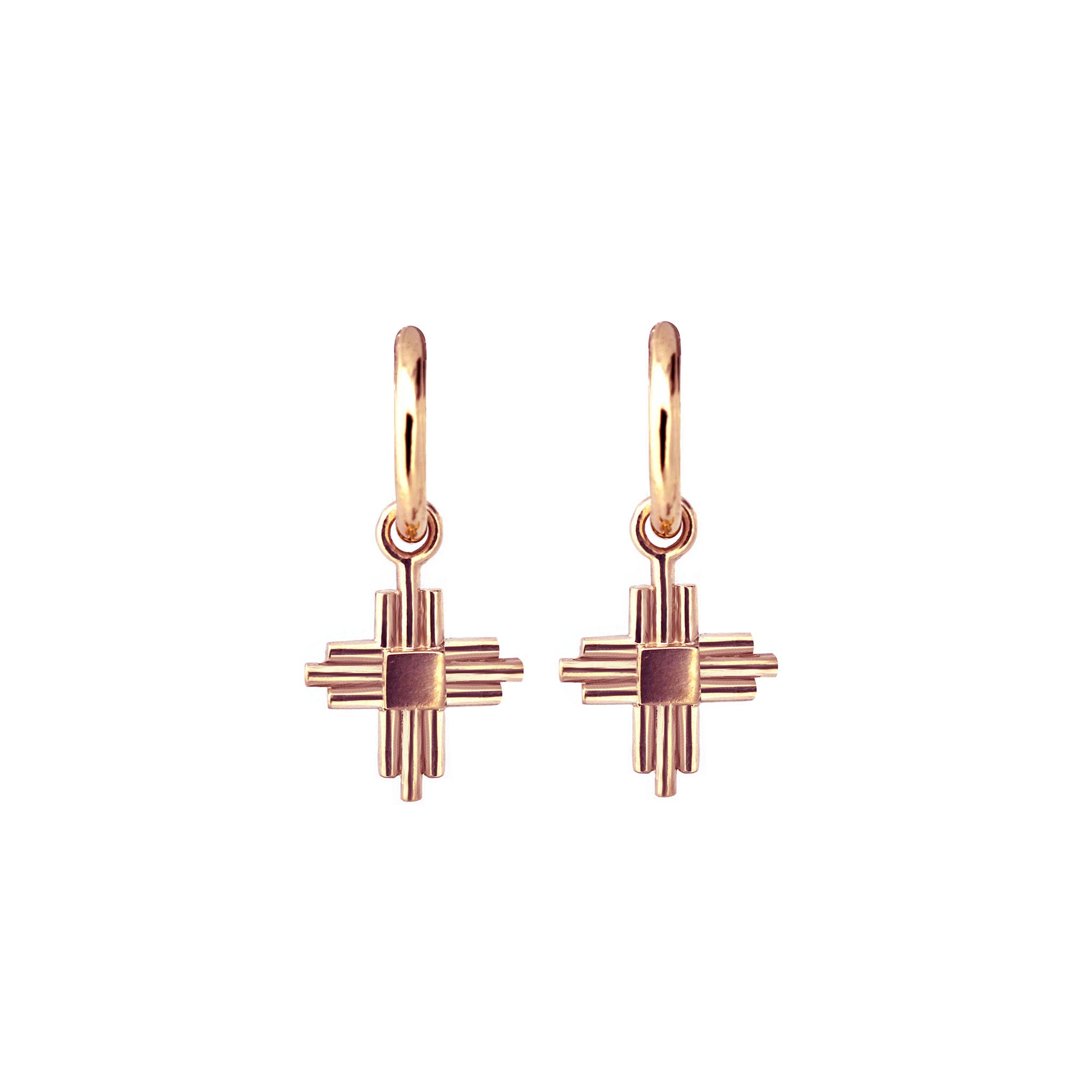 art deco drop gold earrings