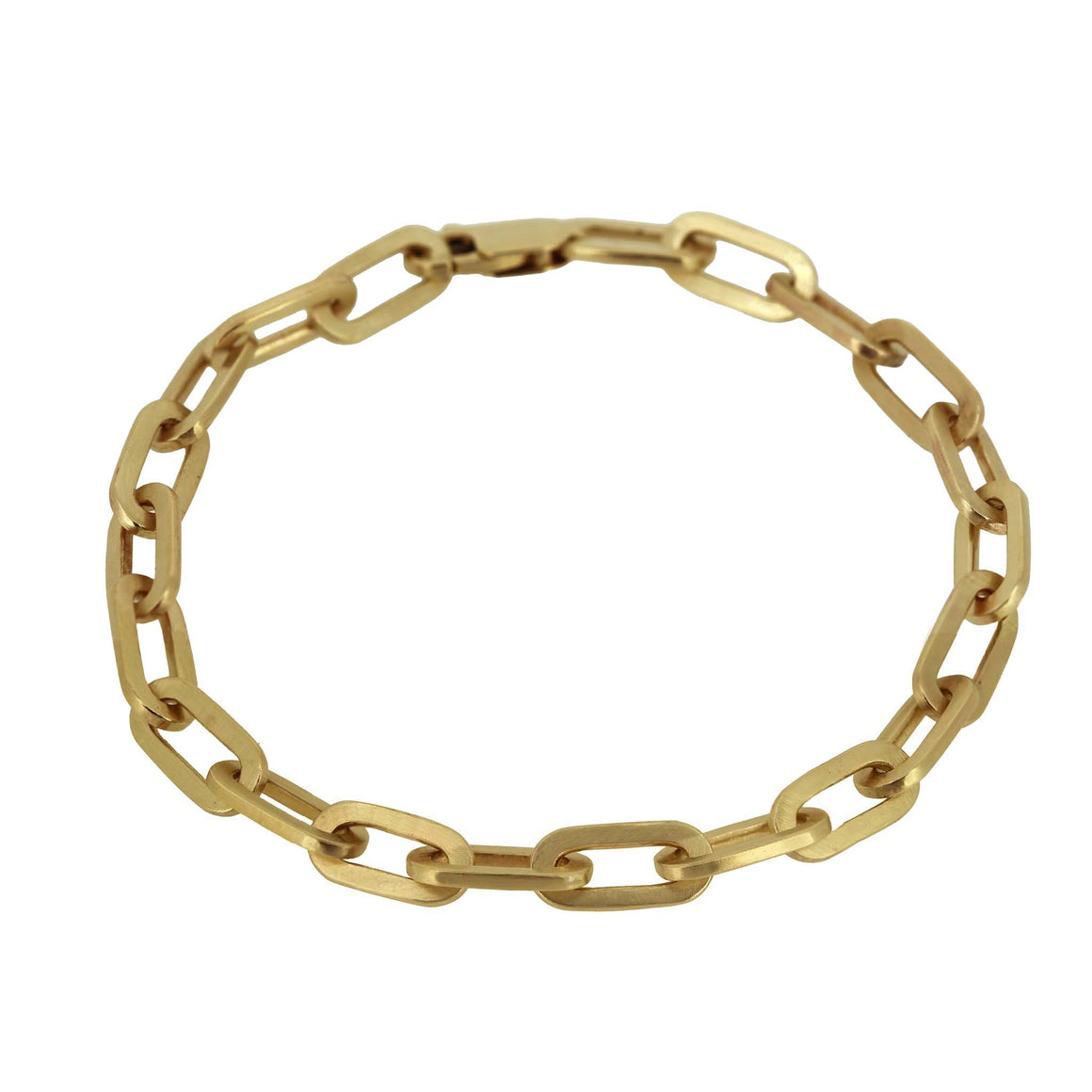 Paperclip link chain bracelet in gold