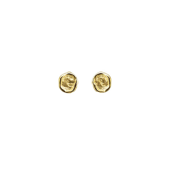 A subtle stud back petite round Seal earring