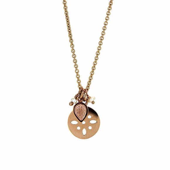 Tree of life rose gold necklace with tiny pearl detail