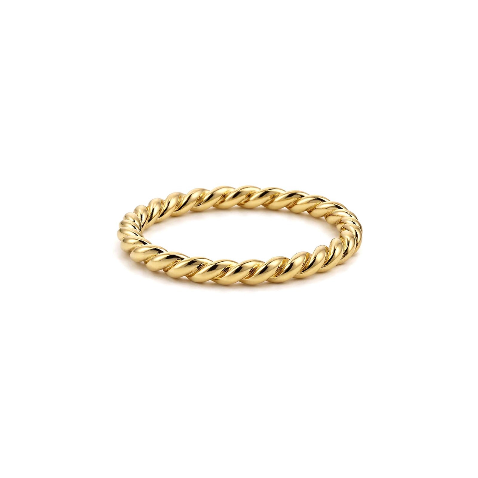 Large Twist Gold Stack Ring