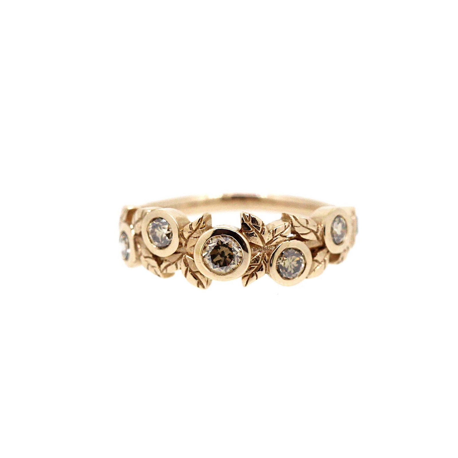 Rose Gold Cognac Diamond Vine Ring