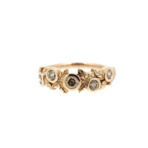 Rose Gold Cognac Diamond Vine Ring