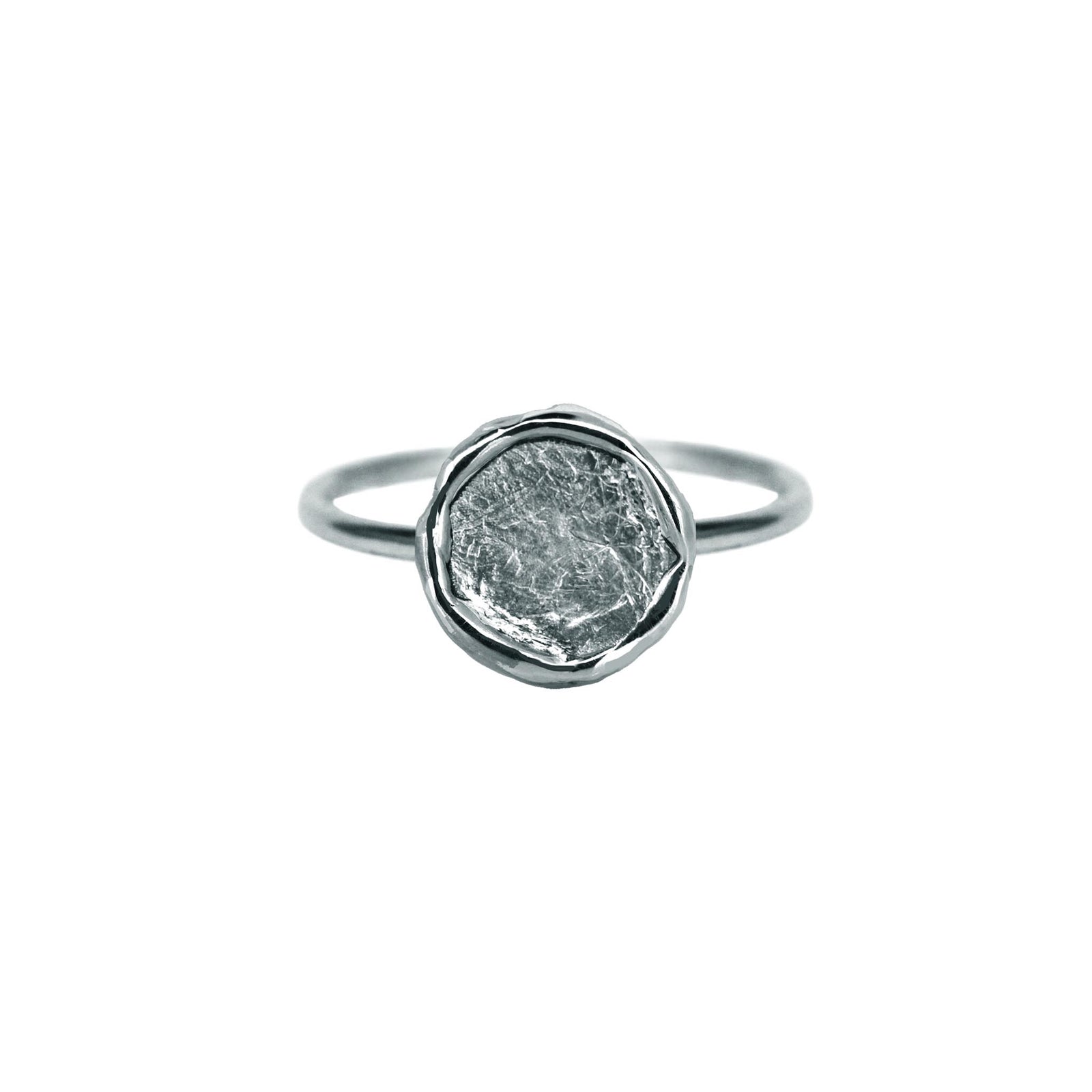 White gold medallion ring
