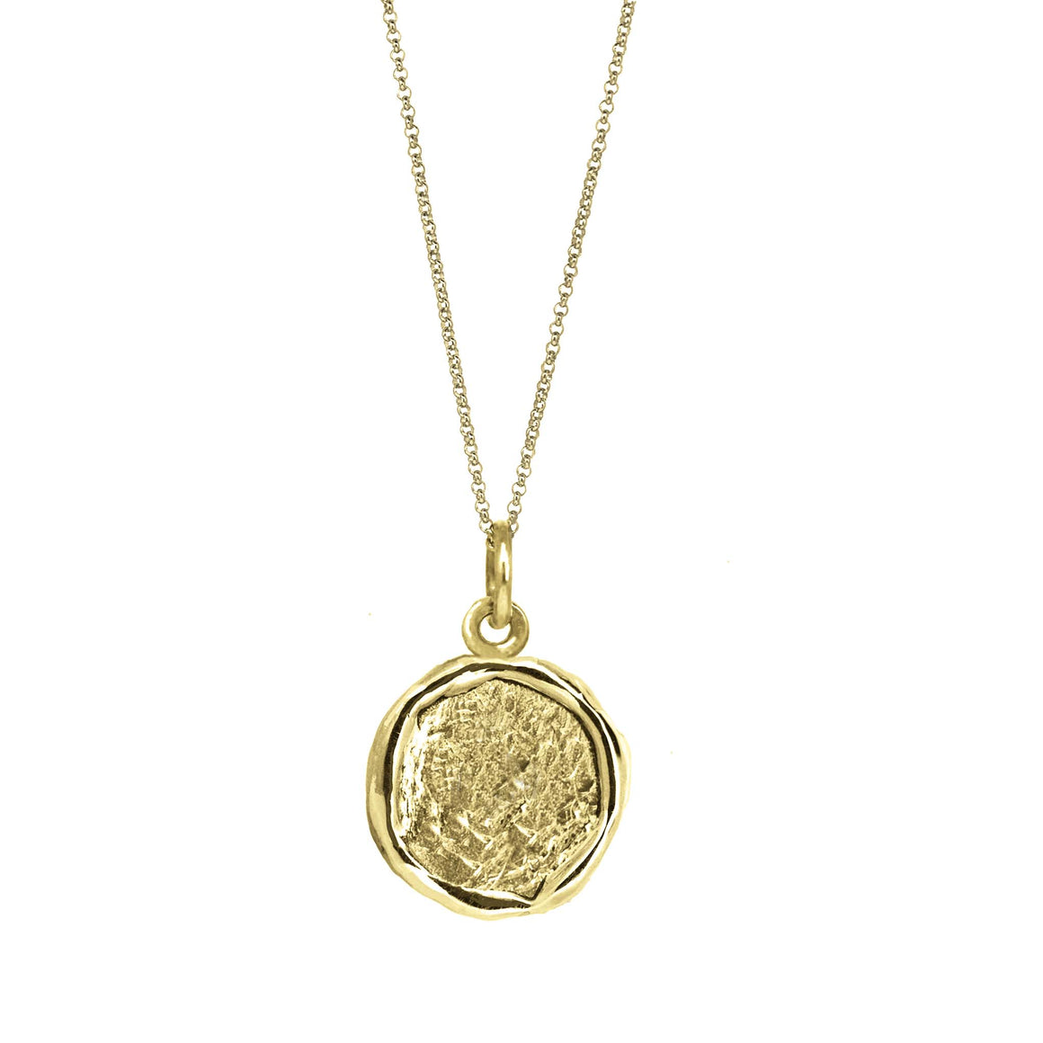 Gold Medallion necklace on yellow gold chain