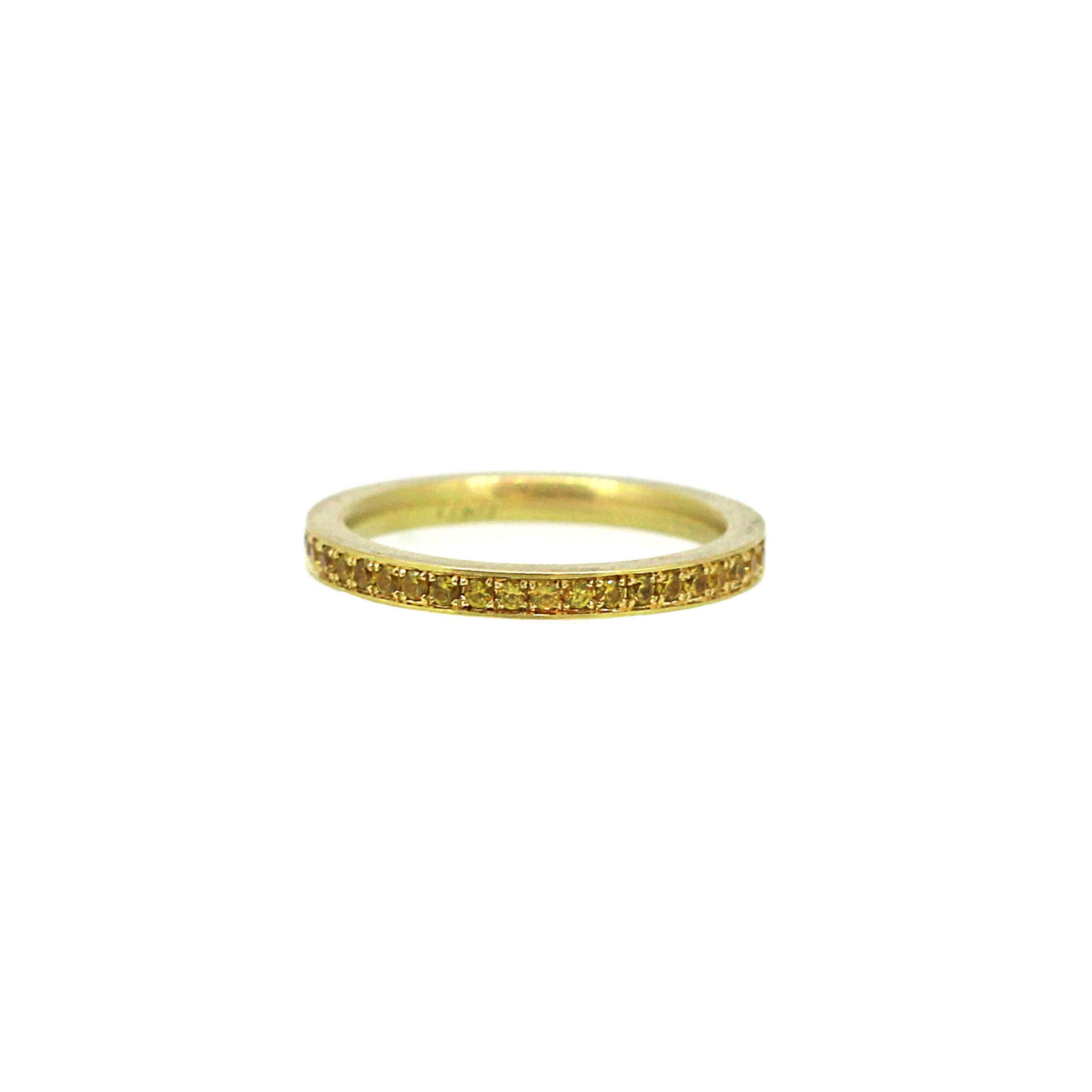 YELLOW PAVE SET SAPPHIRES IN YELLOW GOLD RING
