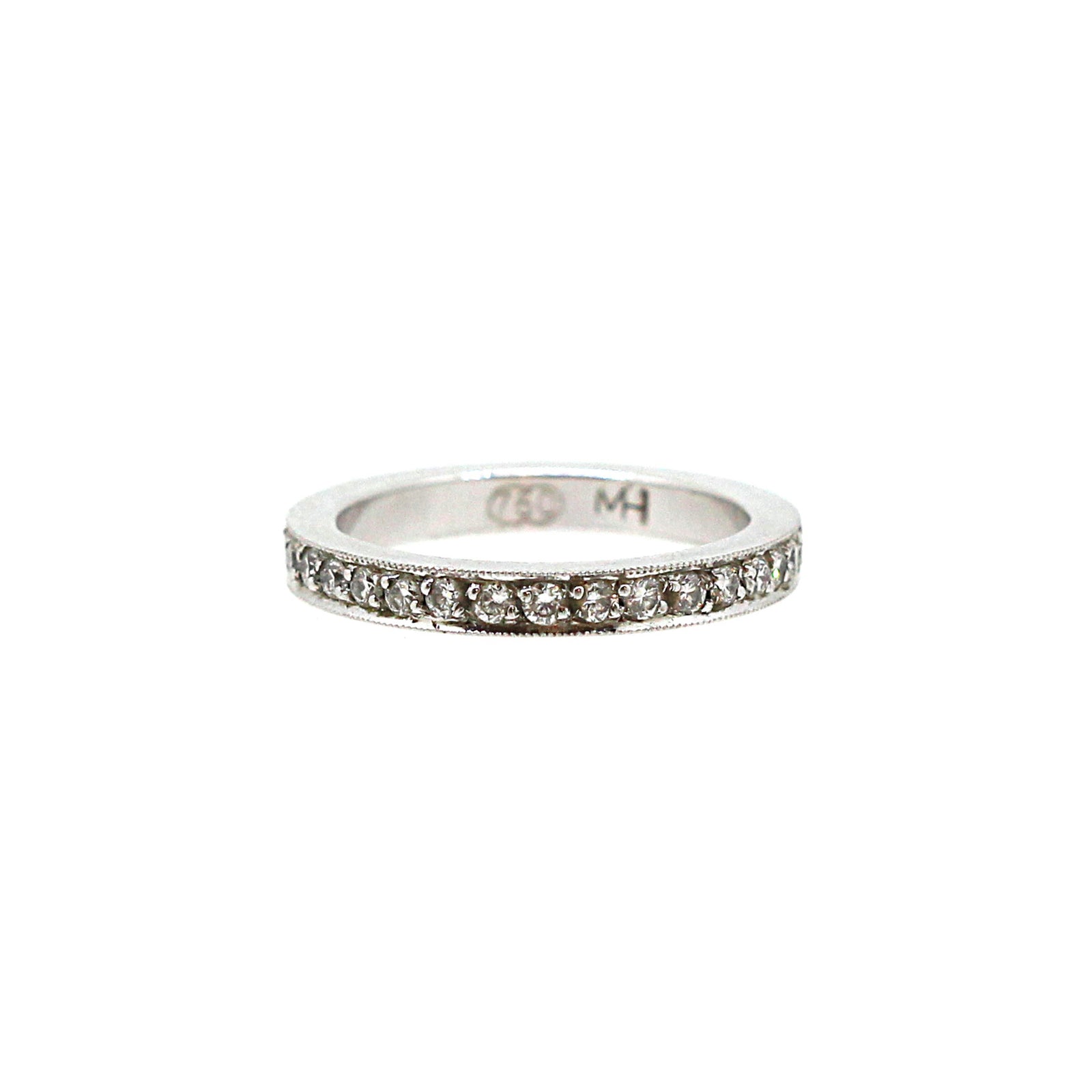 White Gold Half Set Diamond Band