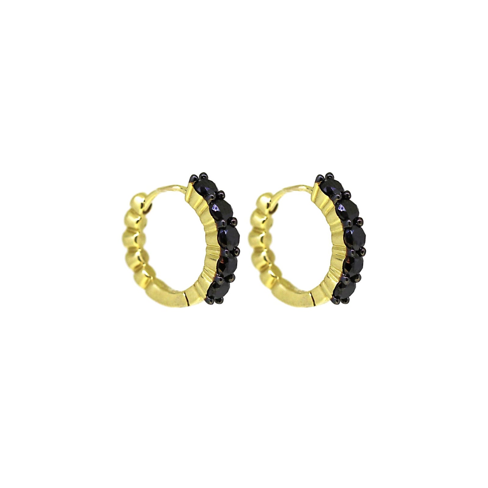 Essentia Black Diamond Hoops