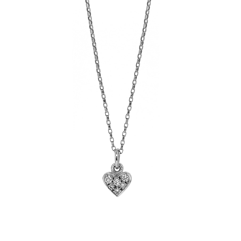 Mini Diamond and white gold pendant necklace