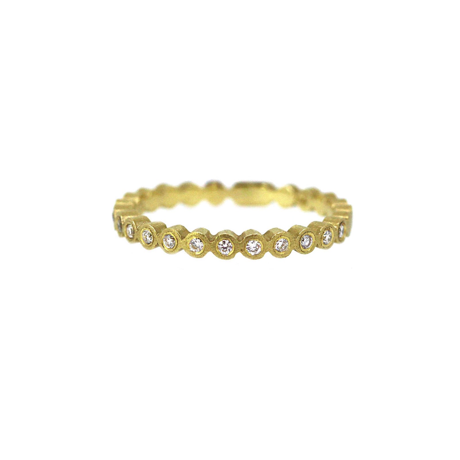 YELLOW GOLD DIAMOND DOT RING