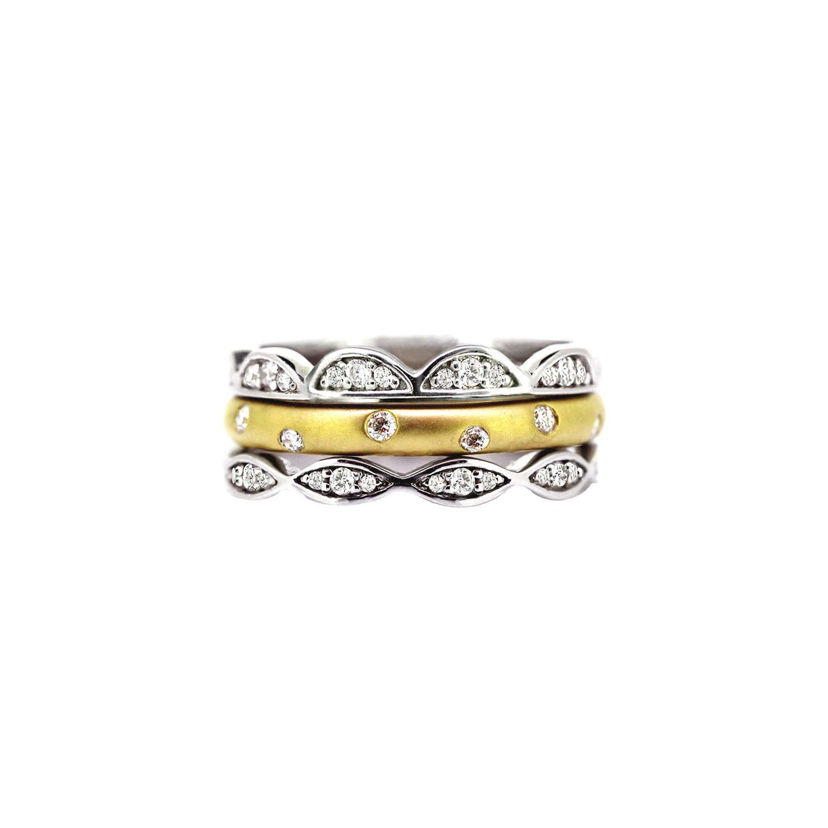 diamond and gold stack rings