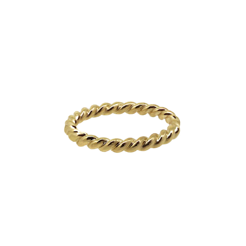 Large twist yellow gold ring perfect for stacking