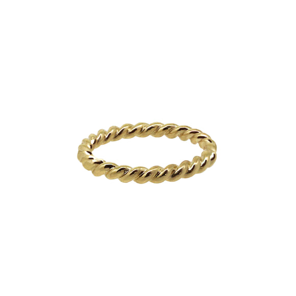 Large twist yellow gold ring perfect for stacking