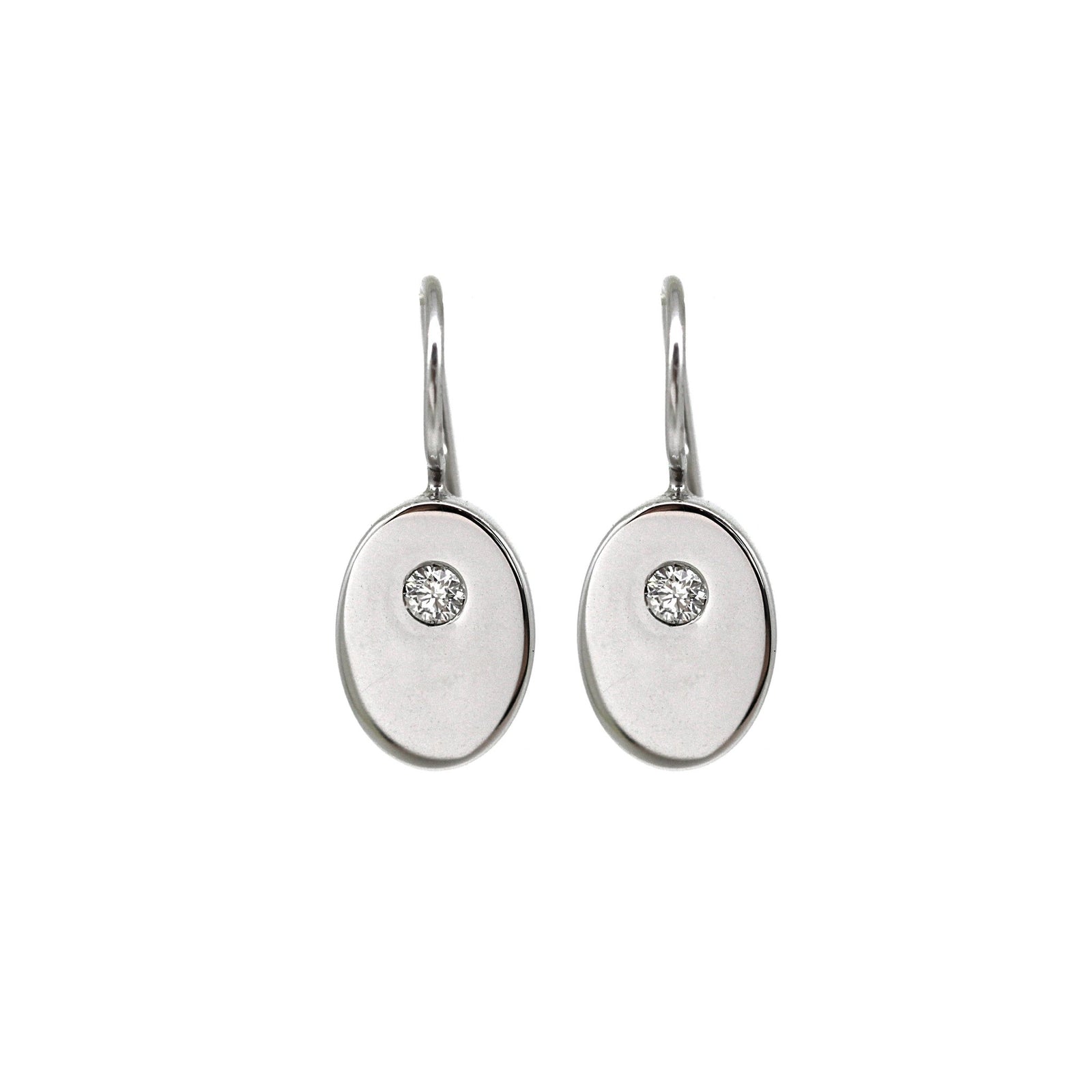 DIAMOND DROP EARRING WITH SINGLE DIAMOND MINIMALIST DESIGN