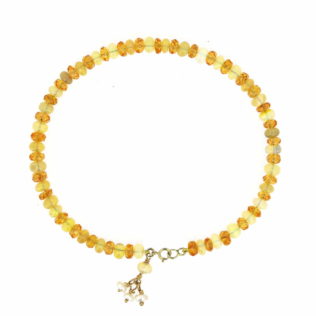 Ethiopian opal and citrine bracelet