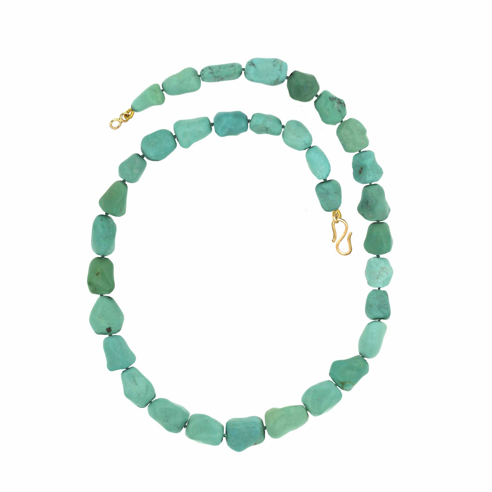 Natural turquoise nugget bead necklac