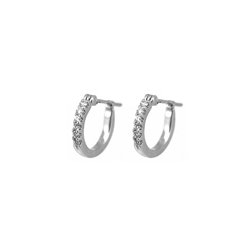 PetiteDiamond hoops in 18k white gold