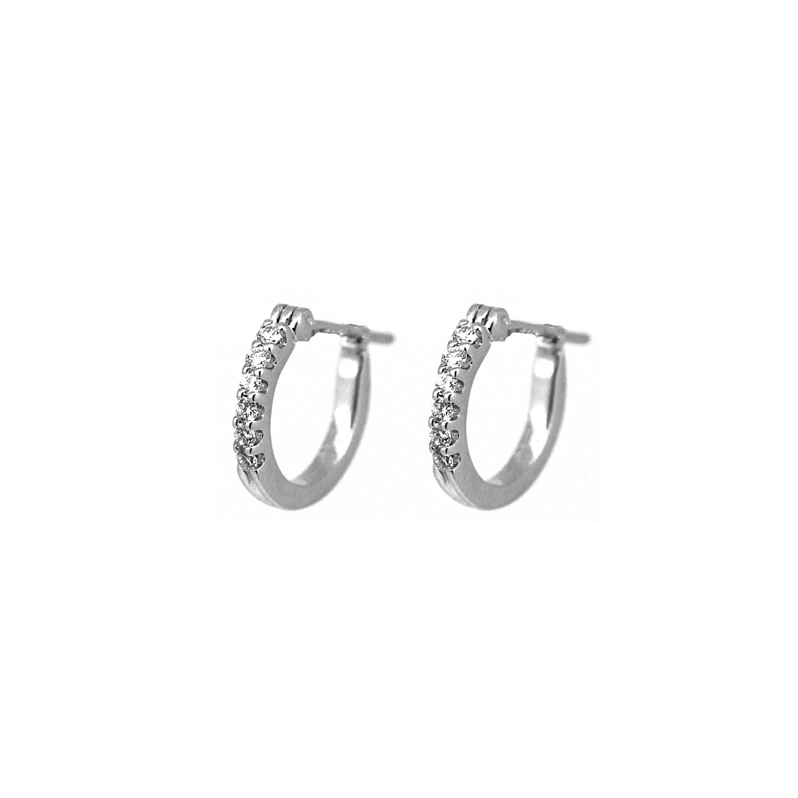 Petite Diamond hoops in 18k white gold