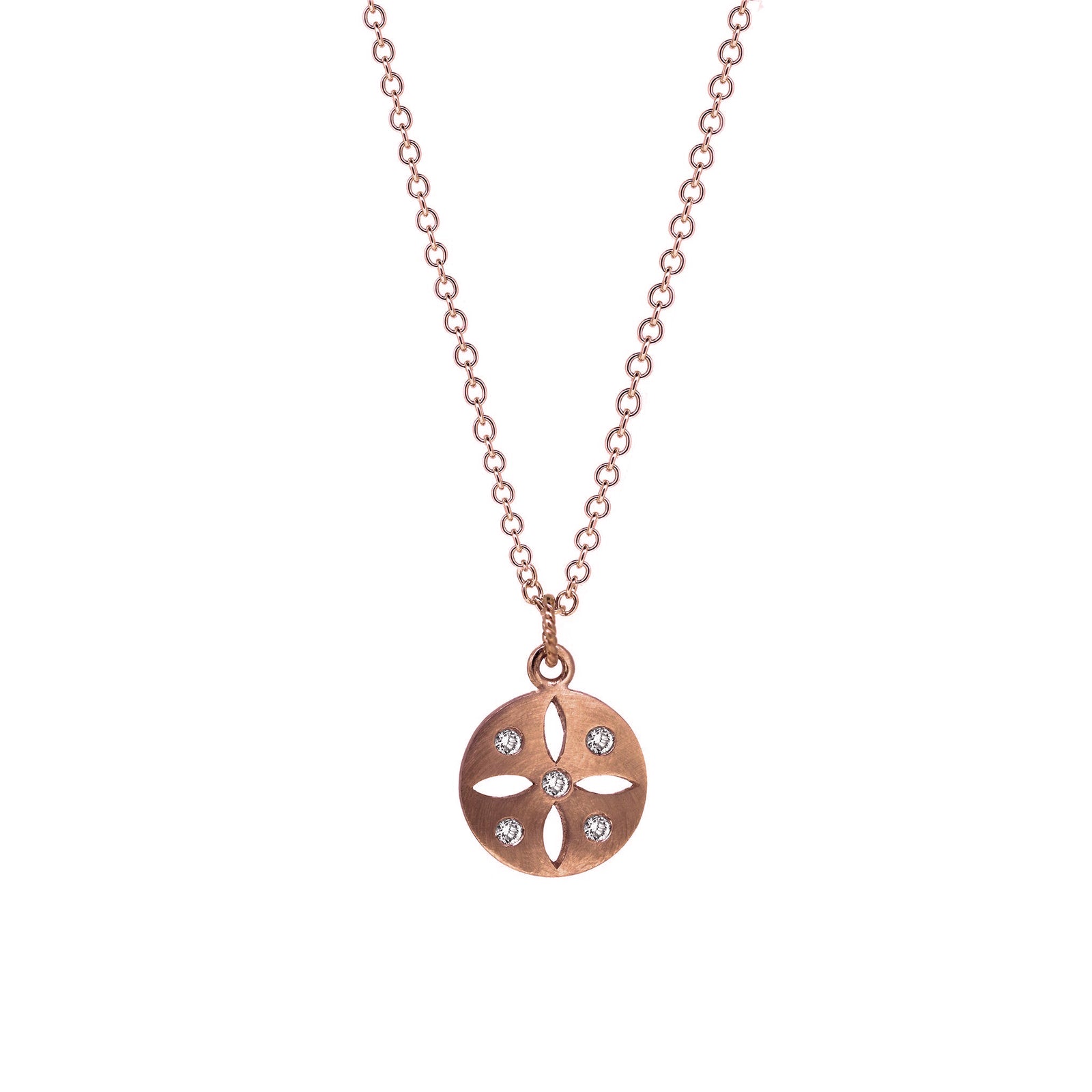 Diamond tree of life necklace rose gold