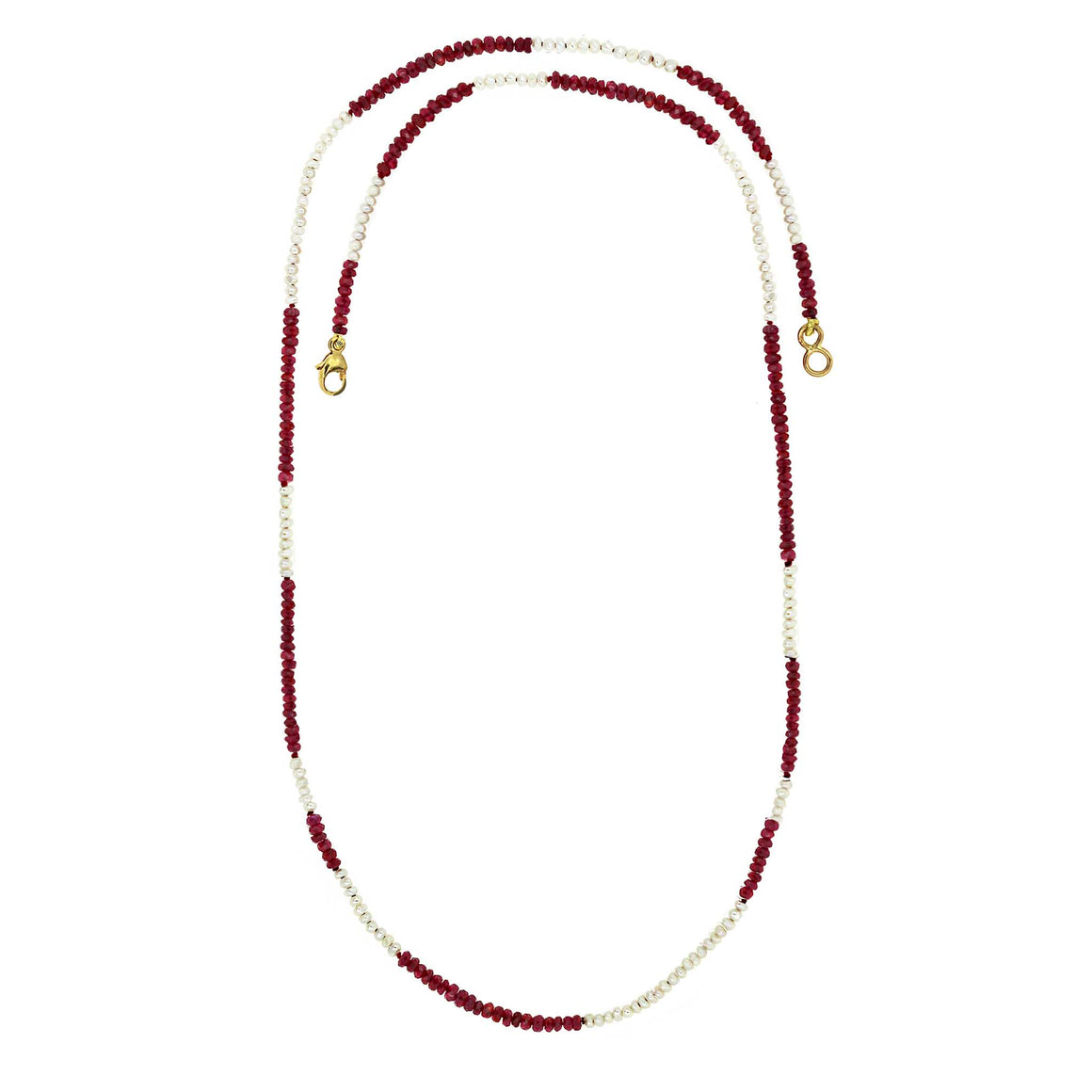 Ruby and Pearl gemstone necklace