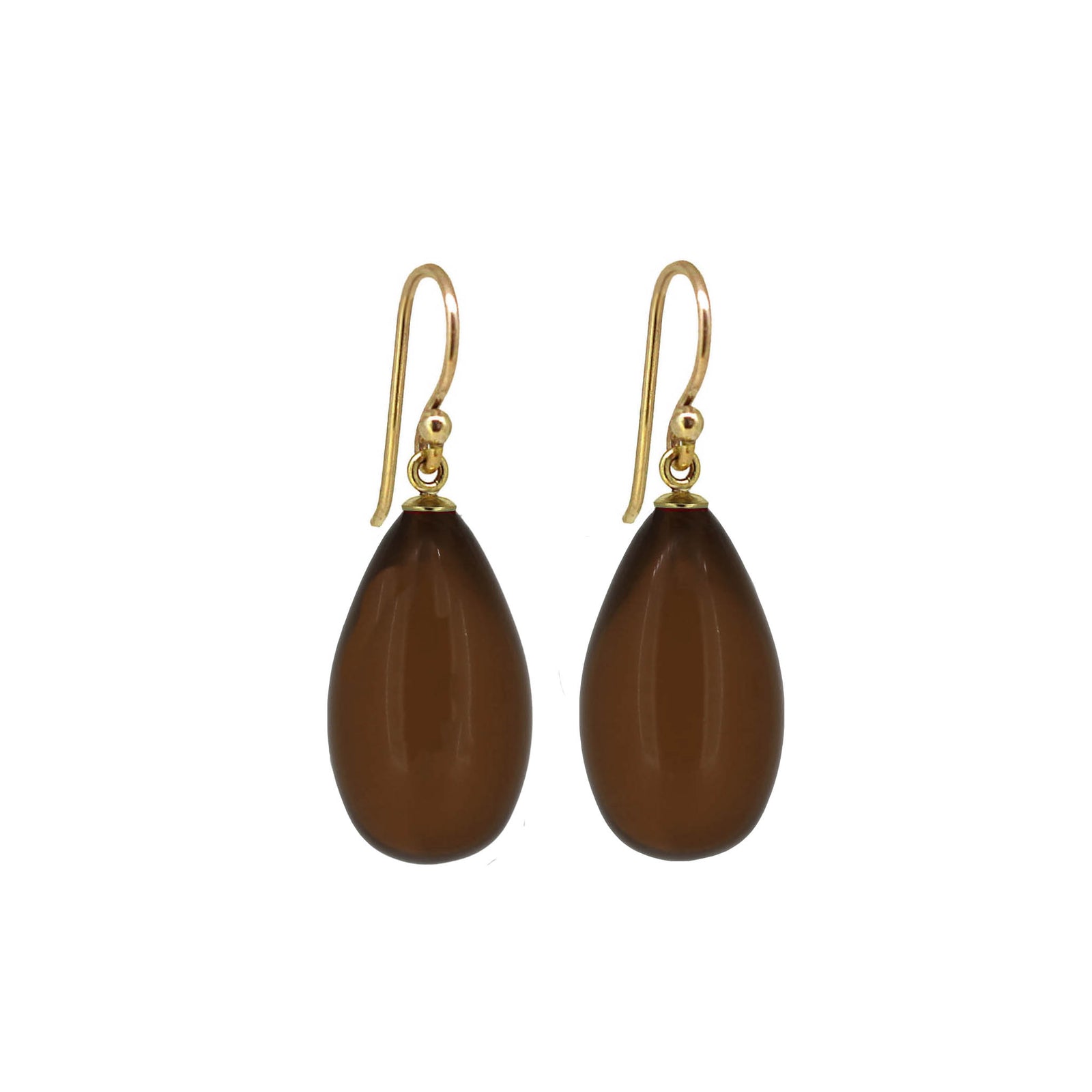 Sleek minimalist  earthy smokey quartz drops