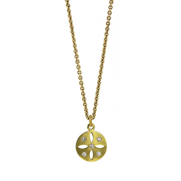 Yellow gold petite ;iy;pad necklace