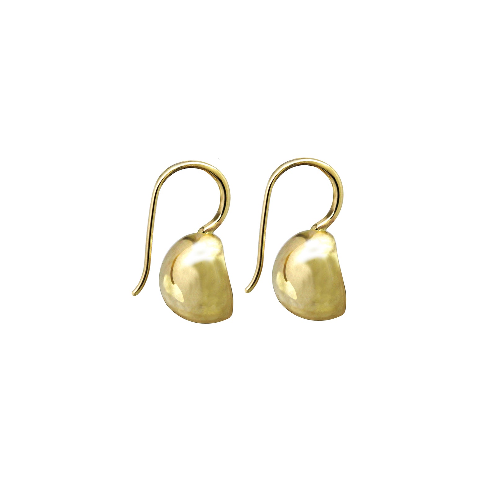 gold bowl drop earrings