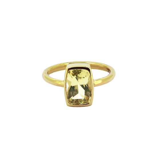 Citrine and solid gold gemstone ring