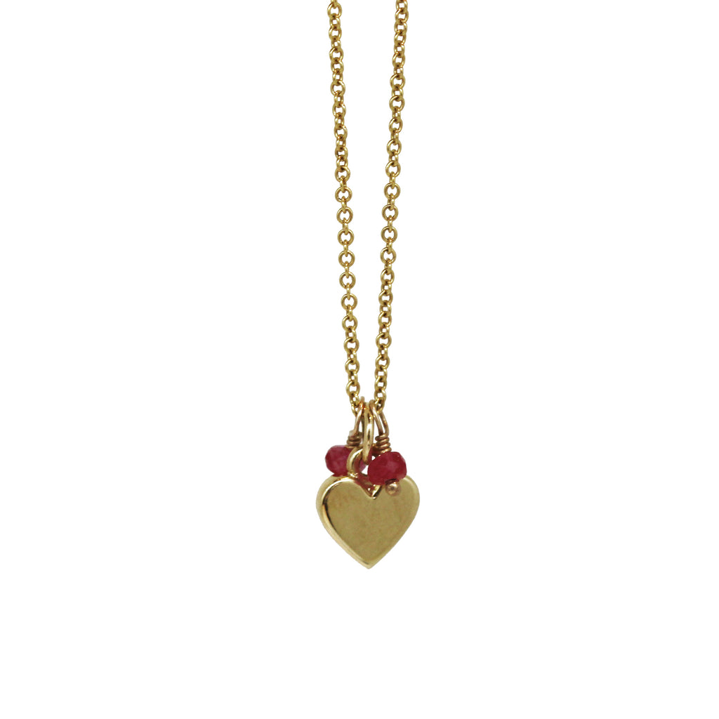 Gold Ruby Heart Pendant