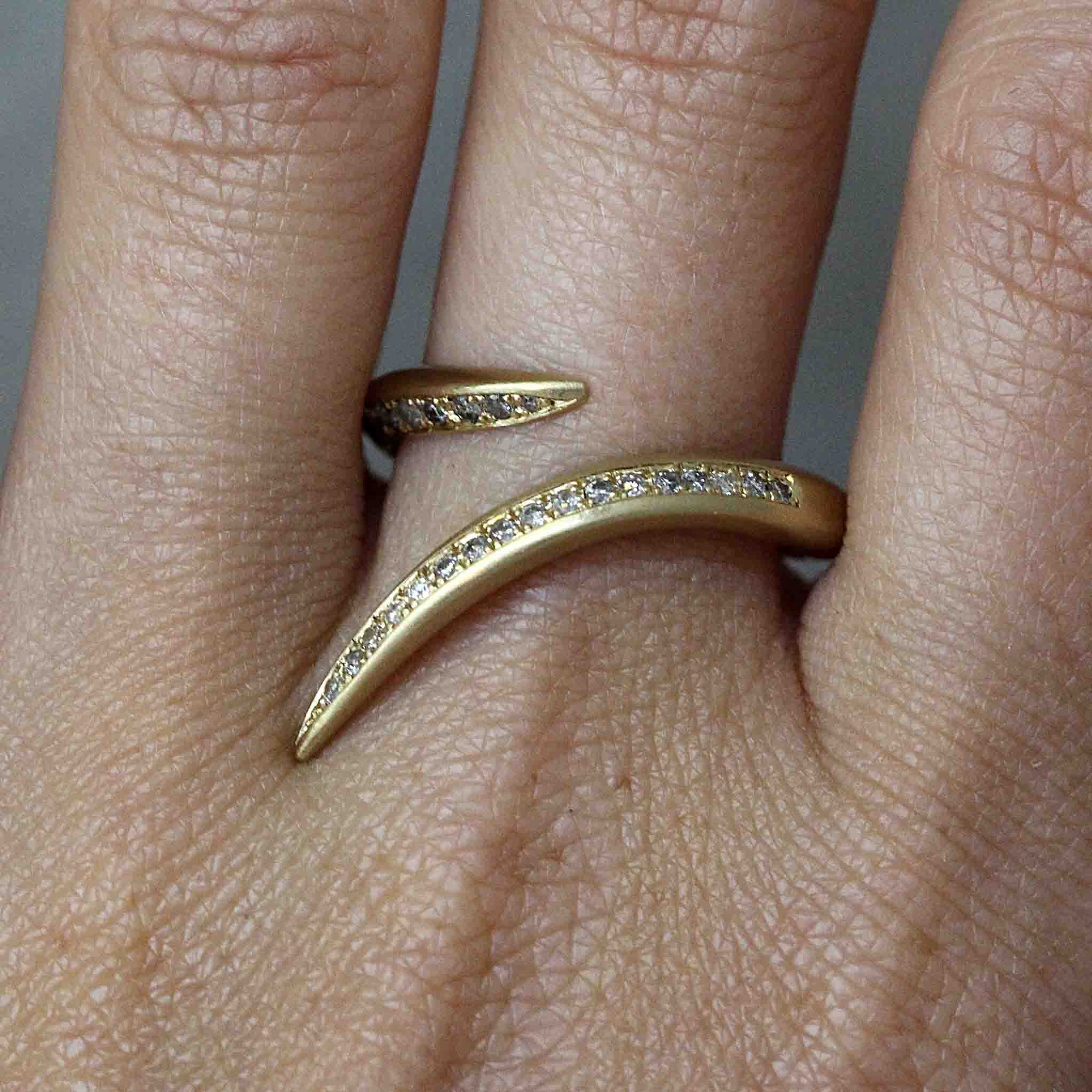Salt and Pepper Tentacle diamond ring